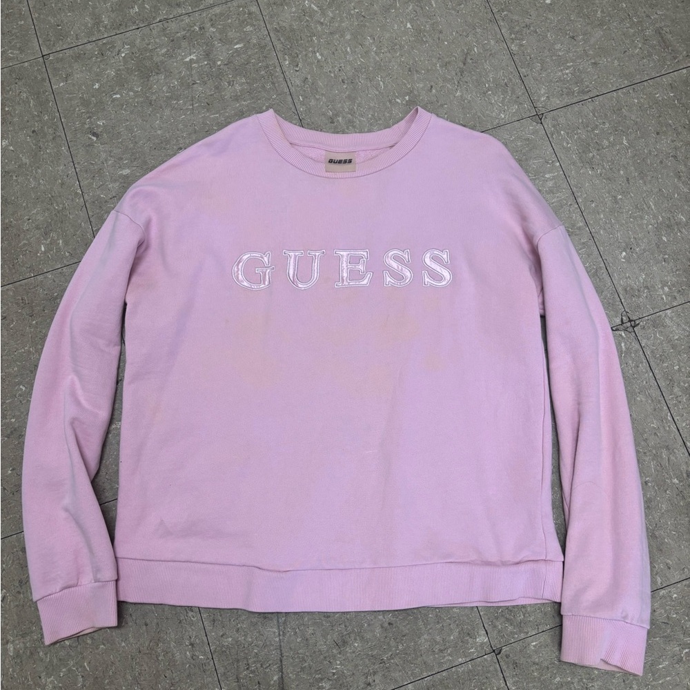 GUESS Light Pink Crew Neck Sweater